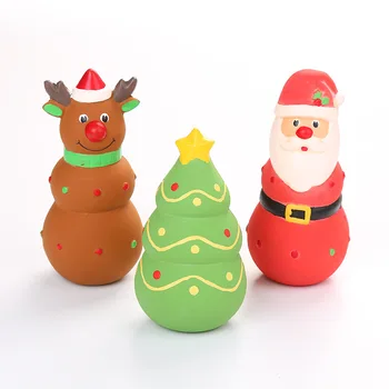 

Pet Dog Latex Toyes Santa Claus Christmas Tree Elk Modeling Sound Making Molar
