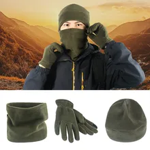 Зимняя Теплая Лыжная шапка из флиса, специальный класс, трехсекционная шапка, нагрудник, перчатки, Зимняя Теплая Специальная флисовая шапка из трех частей, шапка, шарф#20