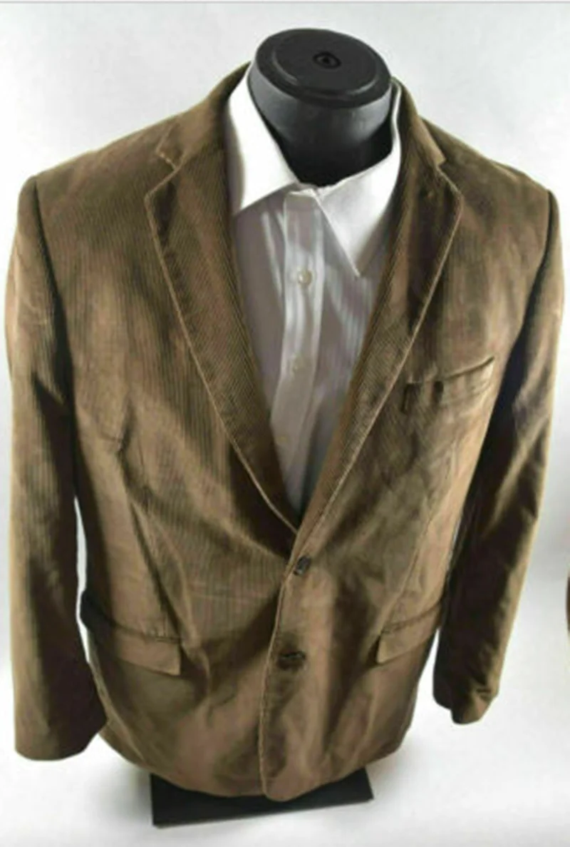 

Brown Mens Suits Corduroy Saddlebred Notched Lapel Terno Masculino Fashion Casual Suit Men Custom Made