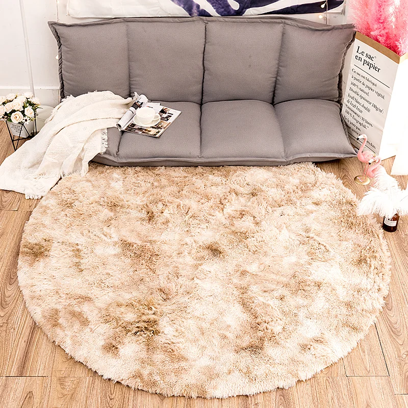 

Plush round carpet bedroom net red same girl room decoration Nordic ins computer chair round floor mat