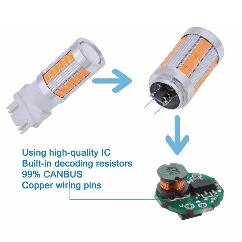 1 пара 3156 3057 33LED Янтарный автомобиль внедорожник лодка резервный обратный указатель поворота светильник лампа