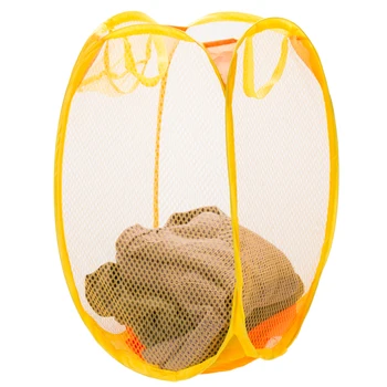 

Foldable Clothes Storage Baskets Mesh Washing Dirty Clothes Laundry Basket Portable Sundries Organizer