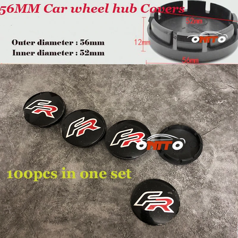

100pcs/lot For FR 56mm car accessories For Seat Cordoba Ibiza Cupra Leon lbiza Toledo Auto Badge Emblem covers Car Wheel hub Cap