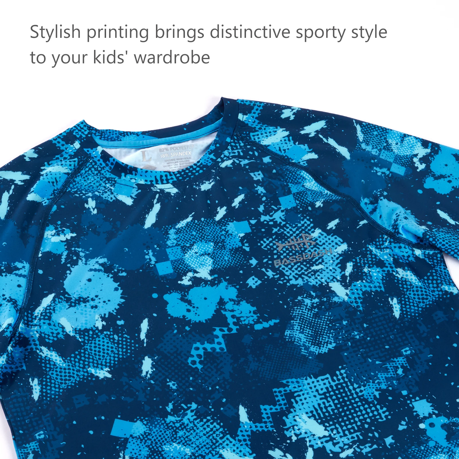 Bassdash Youth UPF50 + Camo 액티브 퍼포먼스 긴 소매 낚시 셔츠 세일링 하이킹 사이클링 서핑 스포츠 스킨 친화적 인