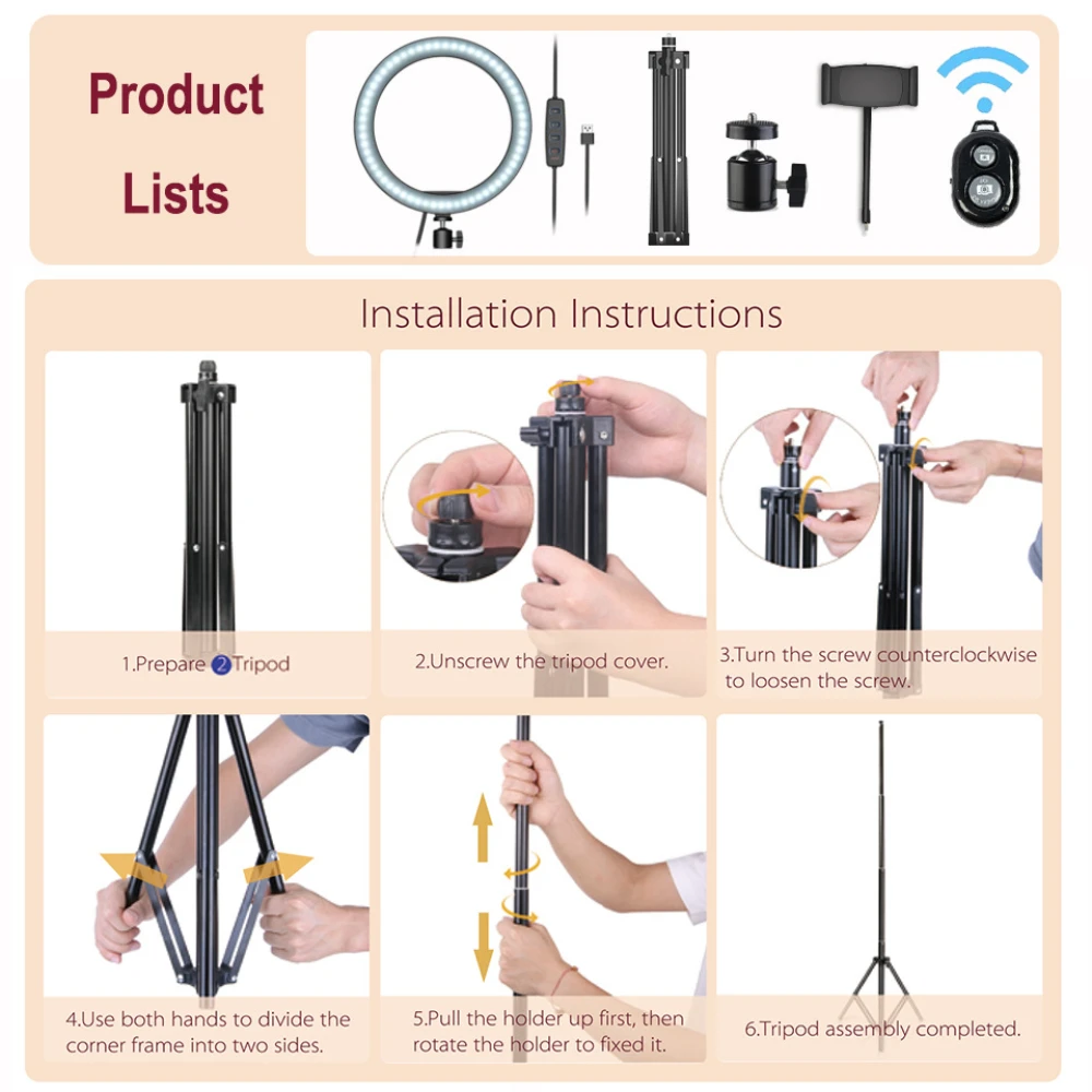 how to set up ring light