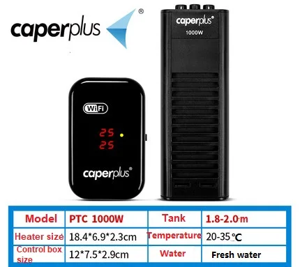 Caperplus Интеллектуальный нагреватель wifi приложение PTC энергосбережение автоматическая постоянная температура частота аквариума датчик для емкости - Цвет: heater 1000W