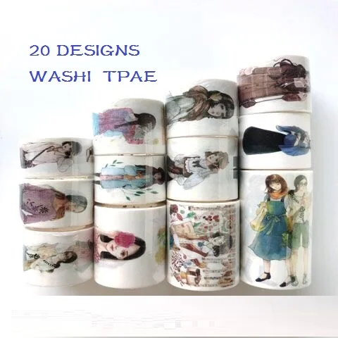 20 Designs Washi Tape Pretty Beauty Girls Series Planner  Japanese DIY Masking Paper Tape Label Stickers Diary Scrapbooking Gift