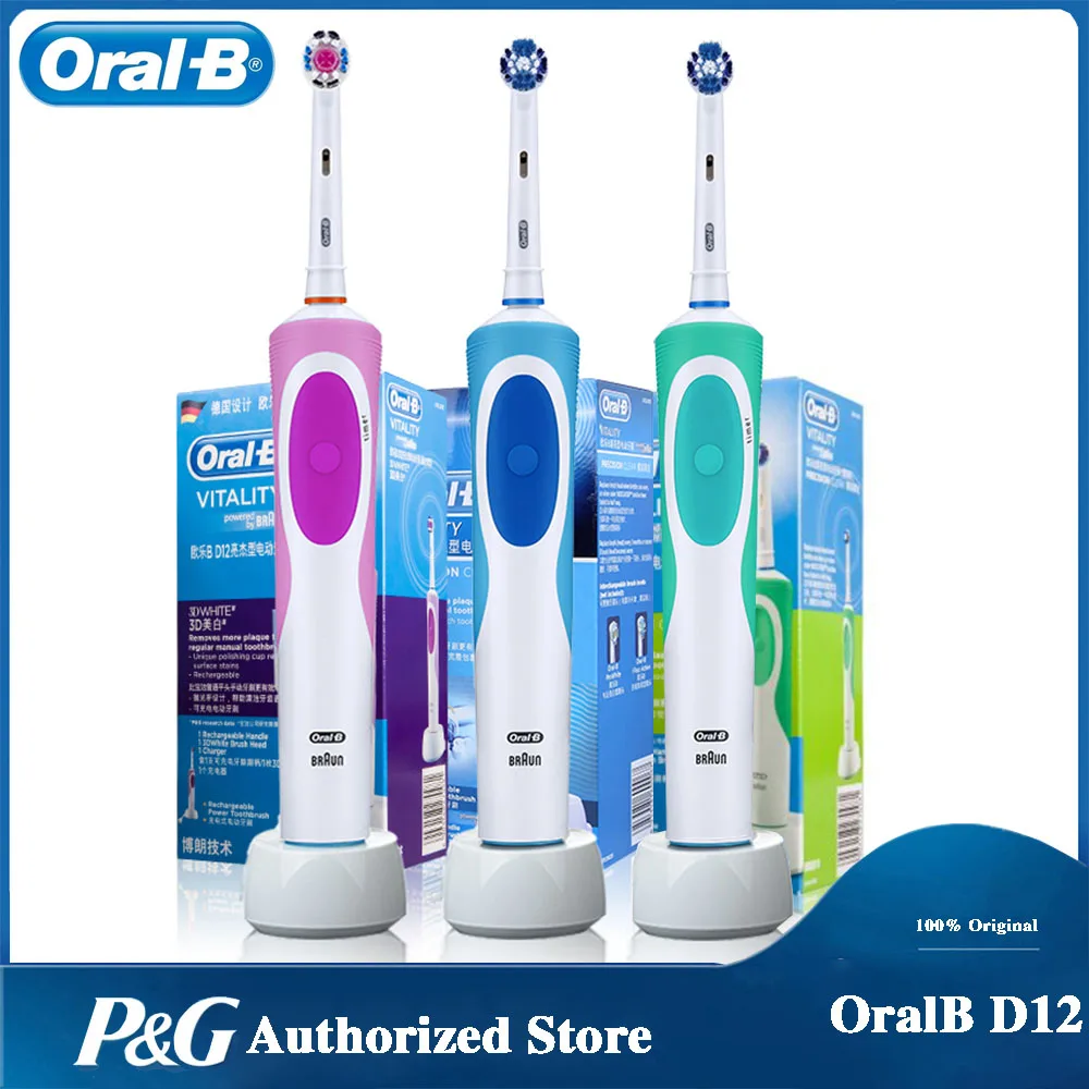 OralB Toothbrush Rechargeable Toothbrush Oralb Toothbrush Holder Replacement Heads Sonic Rotation Adults Smart Time D12 D12013