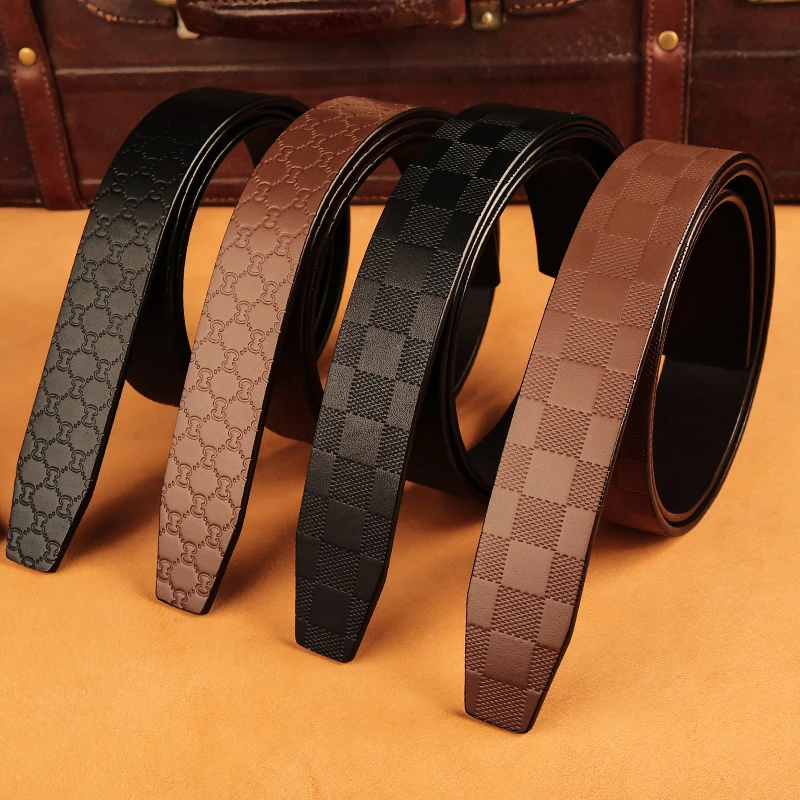 Vegetable Tanned Leather Italy Men's High Quality Belts Full-Grain Leather Headless Belt Handmade DIY