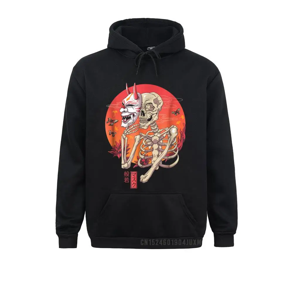 Hannya Yokai Mask T-shirt__3224 Father Day  Hoodies Long Sleeve Fashionable Hoods Brand New Casual Sweatshirts Hannya Yokai Mask T-shirt__3224black