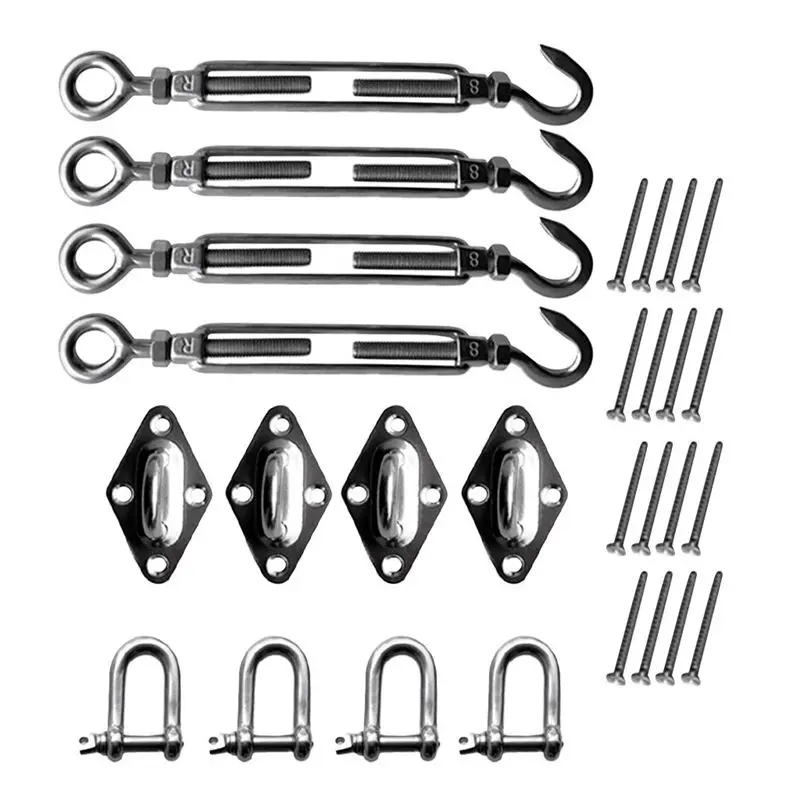 

Shade Sail Kit Rectangle/Square,Stainless Steel Sun Shade Sail Installation for Outdoor Garden