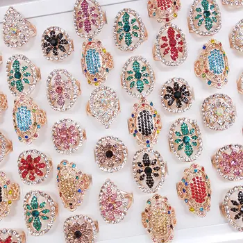 

36 Pcs/lot fashion classical rose gold color women alloy ring lot wholesale jewelry ring set 200729-23