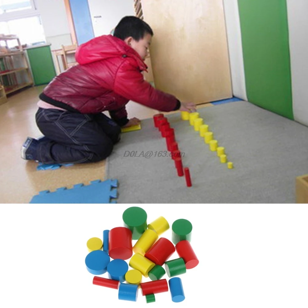 Popular Montessori Wooden Cylinders Educational Toys Kids Children Early Teaching Gift 2