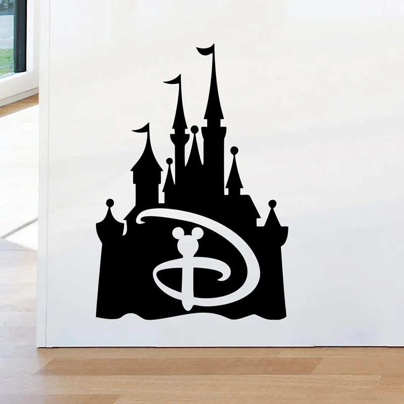 Cartoon Disney Mickey Mouse Emblem Dreaming Castle Vinyl Wall Stickers For Home Decor Kids Room Decoration Mural Wall Art Decals