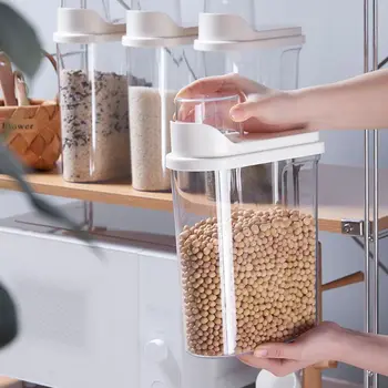 

2.5L Food Storage Container Plastic Kitchen Refrigerator Grain Rice Container Multigrain Transparent Tank Sealed Cans