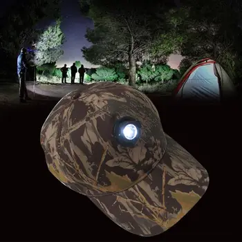 

Headlamp Hats Adjustable Durable LED Camouflage Cotton Cycling Explore Fishing Travel Outdooor Night Fishing Cap Climbing