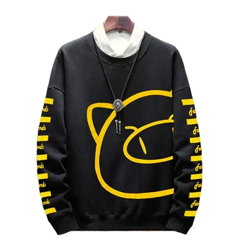 

9xl 8xl 7xl plus size Men Long Sleeve Pullover Print interesting patterns Autumn And Winter Men's Sweatshirts Comfortable Black Men's Sweatshirts