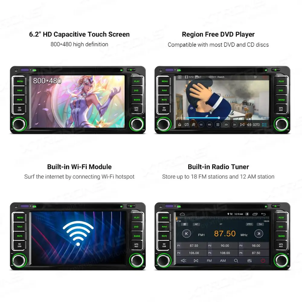 XTRONS 6," ОС Android автомобильный DVD плеер gps радиостанция DAB для Toyota RAV4 VIos Hilux Terios Avanza фортунер Прадо 4runner RunX 2006