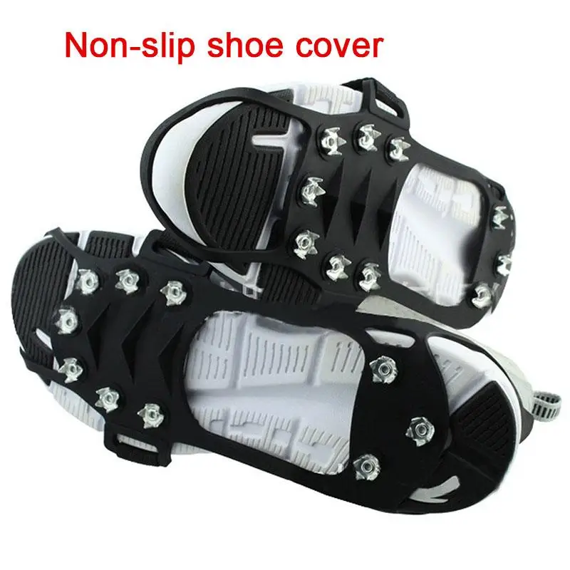 

Non-Slip Shoes Cover Ice Anti Slip 4 Size Black Camping Hiking Outdoor Crampons Winter Sport Goods