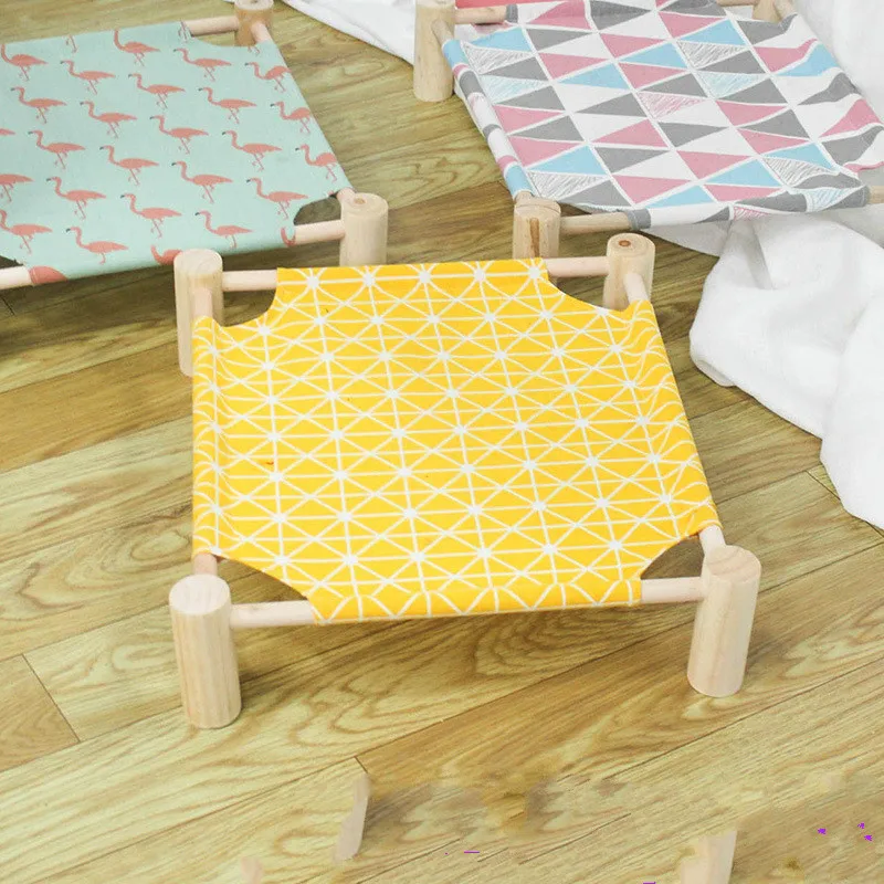 Гамак для кошек, четыре угла, кошачье гнездо, съемная и моющаяся твердая древесина, четыре сезона, универсальная дышащая подушка для домашних животных