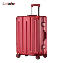 Алюминий панели из PC+ путешествия костюм чехол коробка, классика, паз прокатки Чемодан сумка, колеса и защищенная от царапин тележка чехол с паролем