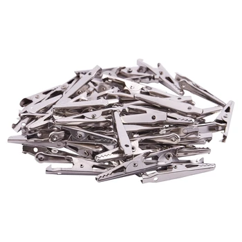 

50 Pcs Silver Tone Metal Alligator Clip Crocodile Clamps
