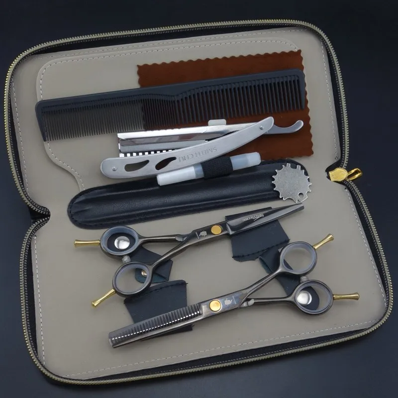 

SMITH CHU 5.5 inches Haircut Set Barber Professional Hairdressing Scissors Cutting Thinning Hair comb Hair care and scalp