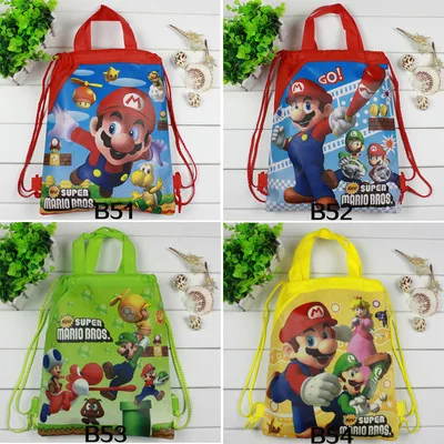 24 шт. нетканый Подарочный мешочек на шнурке маленький super mario bros тематическая вечеринка на день рождения подарки детям для плавания школьные рюкзаки