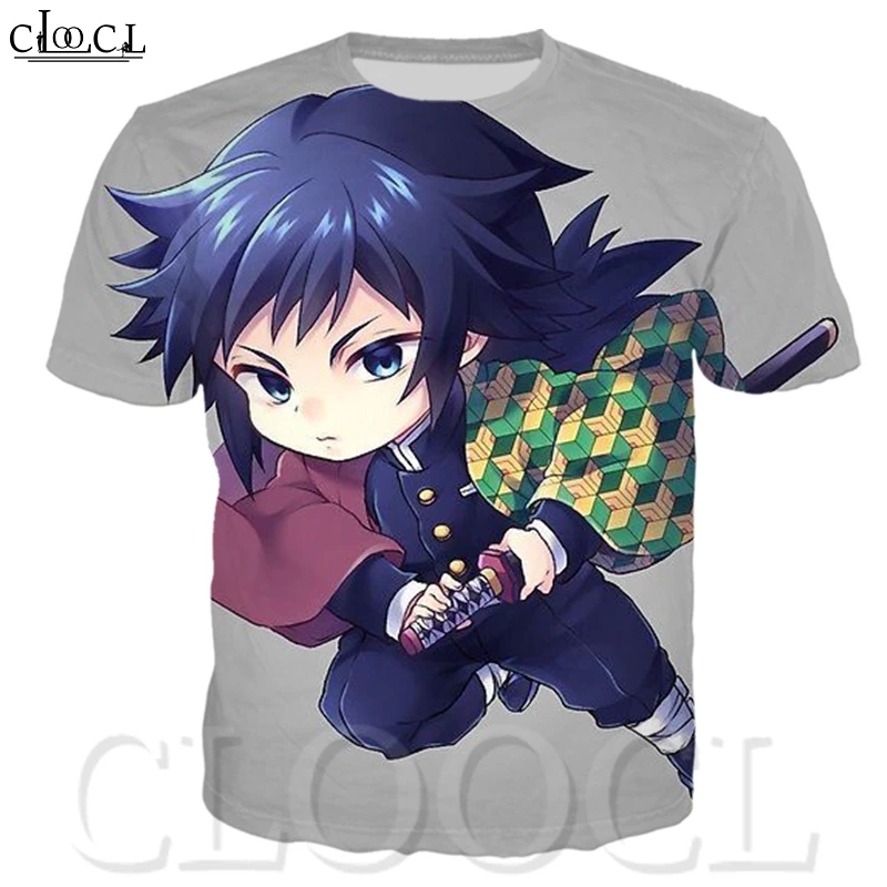 Мужская футболка с короткими рукавами CLOOCL Kimetsu No Yaiba Tomioka Giyuu в японском стиле