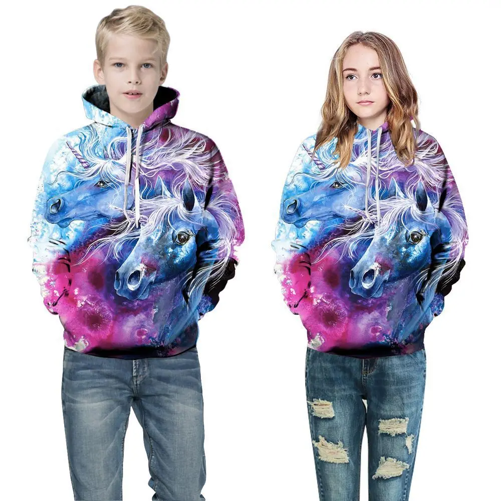 

Boys Girls Hoodies Unicorn Pegasus 3D Printed Long Sleeve, Hoody, Pullover, Casual Clothing Fashion Hoodies Sweatshirt Tops