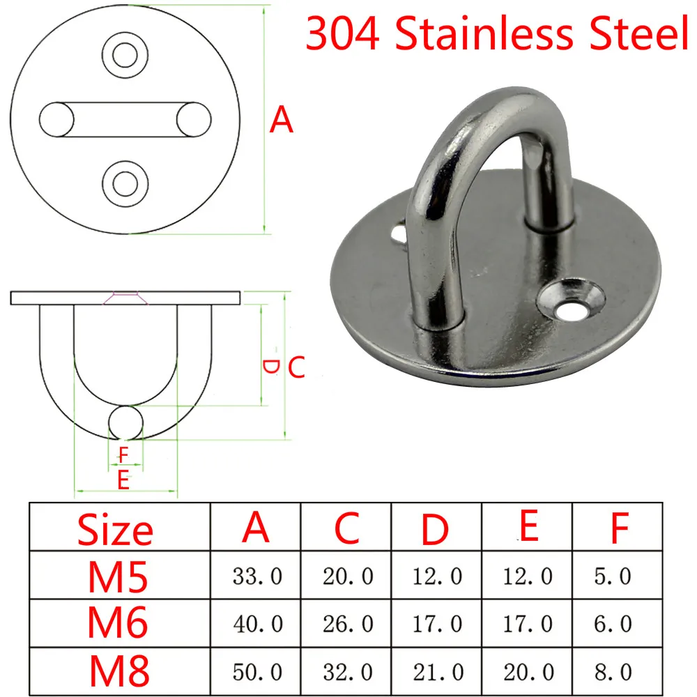304 Нержавеющая сталь M5/M6/M8 U-shape форме, благодаря чему создается ощущение невесомости с круглая накладка на глаза пластина парусных лодок Солнцезащитная блена аппаратный аксессуар 35/20/10 шт