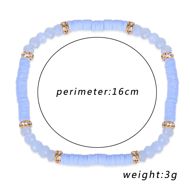 В богемном стиле ручной работы Цветной керамические браслеты из бисера Творческий керамика уход за кожей лица бусины с украшением в виде кристаллов Браслеты для Для женщин ювелирные изделия