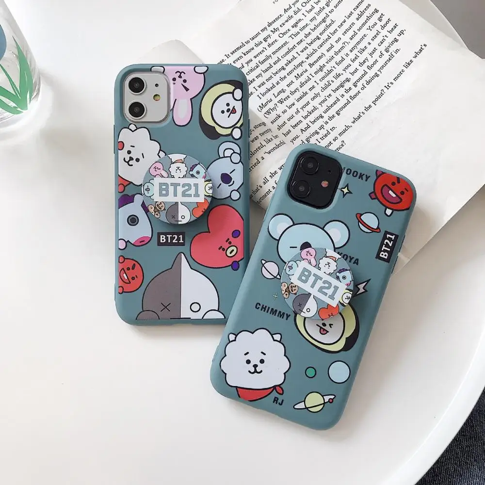 

Ms Win Soft Silicone Cases For IPHONE11 pro X XS XR MAX 6 6s 7 8 plus Kpop Bangtan Boys Phone Holder Stand Cover Coque Funda