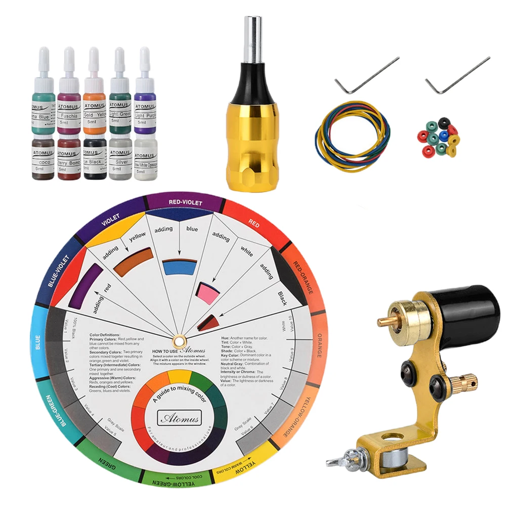 Tattoo Machine Kit for Tattoo Artists, for Eyebrow Eyeliner Lip Makeup Beauty Tool - Select Colors