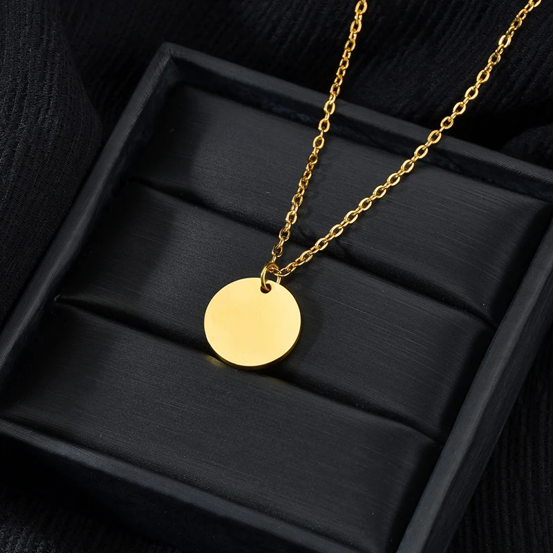 Auxauxme Engraved Photo Date Name Necklace Stainless Steel Custom Women Bracelet for Girlfriend Kids Lover Family Jewelry Set