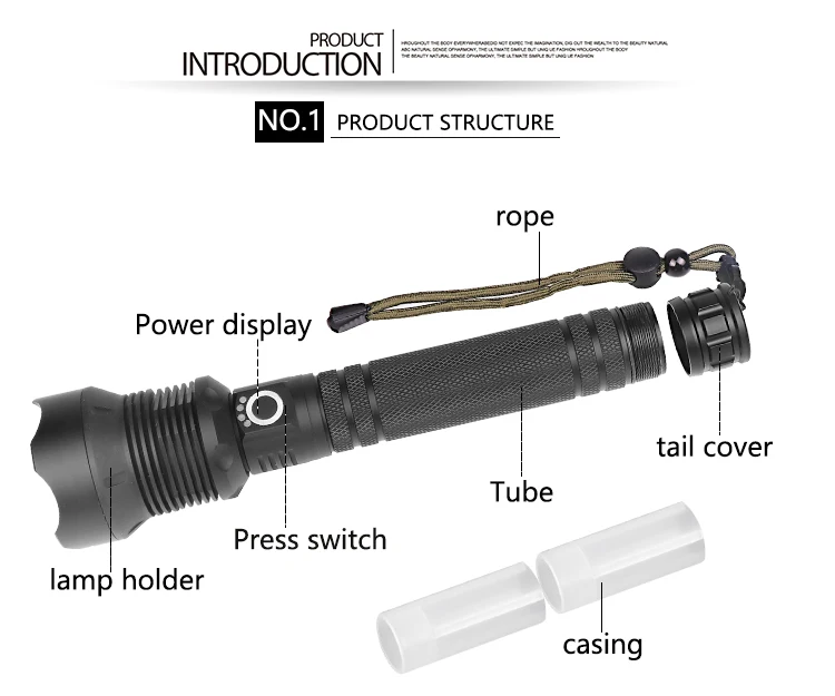 FX-DZ901282 самый мощный тактический светодиодный светильник фонарь 100000LM CREE XLamp XHP70.2 светильник 26650 18650 фонарь на батарейках