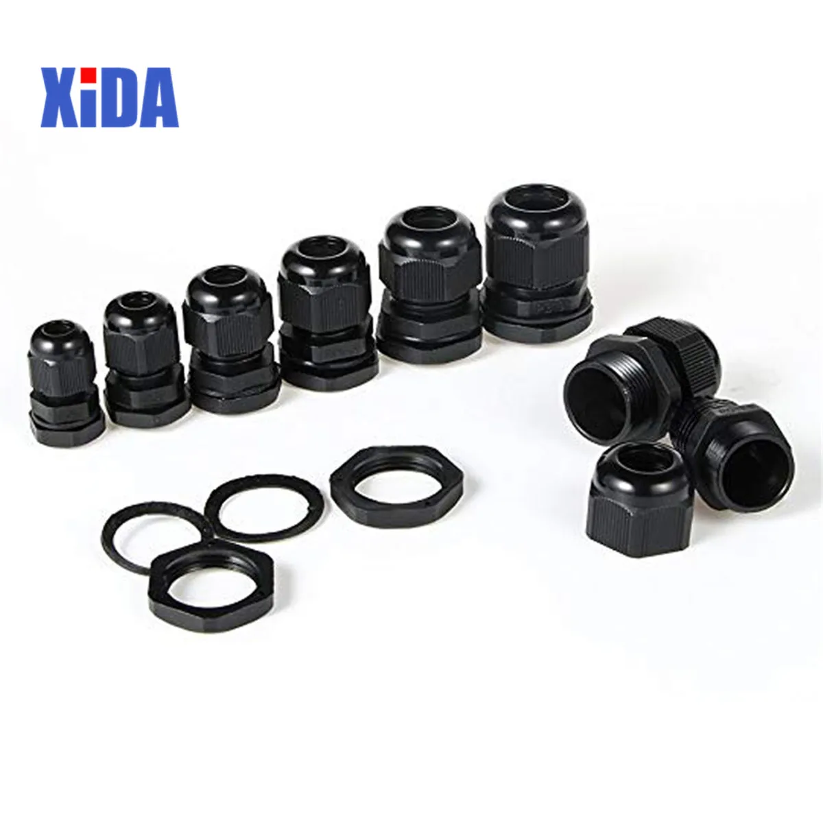 IP68 PG7 for 3-6.5mm PG9 PG11 PG13.5 PG16 PG19 PG21 PG24 PG25 PG29 Wire CE Black Waterproof Nylon Plastic Cable Gland Connector