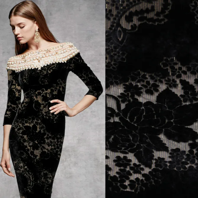 114 см шелковистый бархат метр 8 мм перспектива полые bumout бархатное платье из шелковой ткани вискозная ткань оптом шелковая ткань