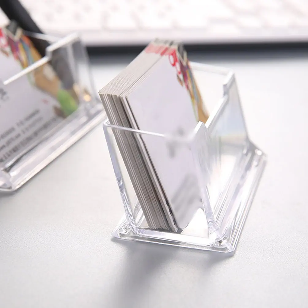 Buen valor Portatarjetas transparente para escritorio, soporte creativo para oficina, Accesorios de escritorio, Clip 531y0oOJXZq