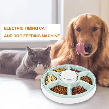 

Automatic Pet Feeder Timing Feeder 6 Meals 6 Grids Cat Dog Electric Dry Food Dispenser Bowl Feed 24 Hours Timer Music Remind