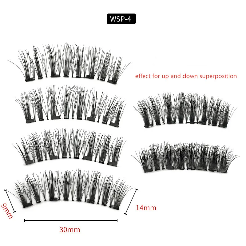 

2019 Ready To Ship New Fashion Magnetic False Eyelashes With 4 Magnets And Magnetic Eyeliner Set
