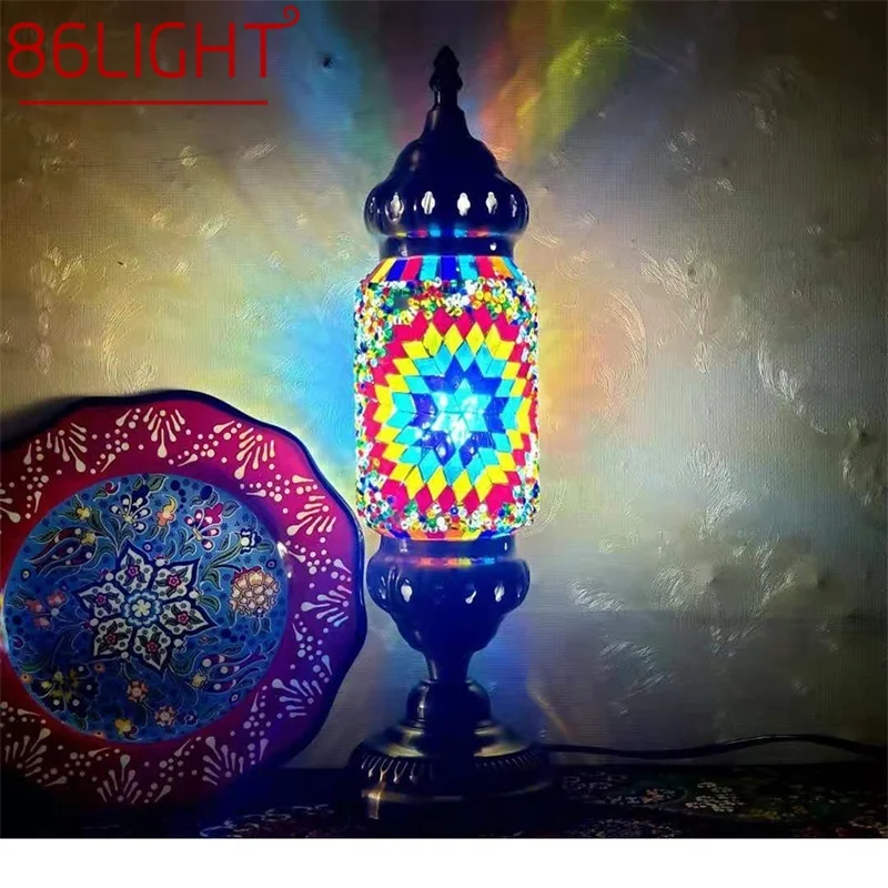 

86LIGHT European Style Retro Table Lamp Romantic Creative LED Desk Light for Home Living Bedroom Bedside