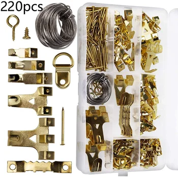 

220 Pcs Assorted Picture Hangers Kit Frame Hanging Hooks Hardware Brand New And High Quality 2020 New Arrival For Home Diy