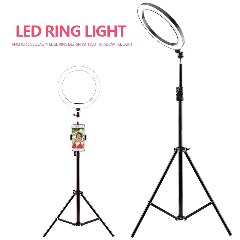 10&quot LED Selfie Ring Light Photography 3500-5500k Youtube Makeup Video Studio Ringlight With Phone Holder Dimmable - Цена: 