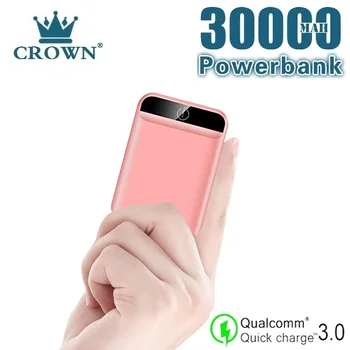 30000 12000mahパワーバンクポータブル充電powerbank 30000 2600mahのusb poverbank外部バッテリー充電器xiaomi mi 9 8 iphone 7