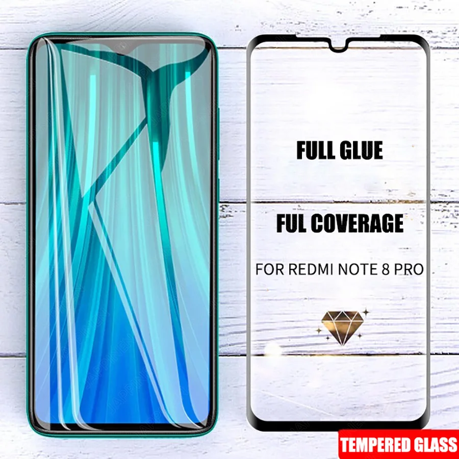 2 шт/партия 6D полное покрытие для клея закаленное стекло для Xiaomi Redmi Note 8 Pro Защитная пленка для экрана для Xiaomi Redmi Note 8