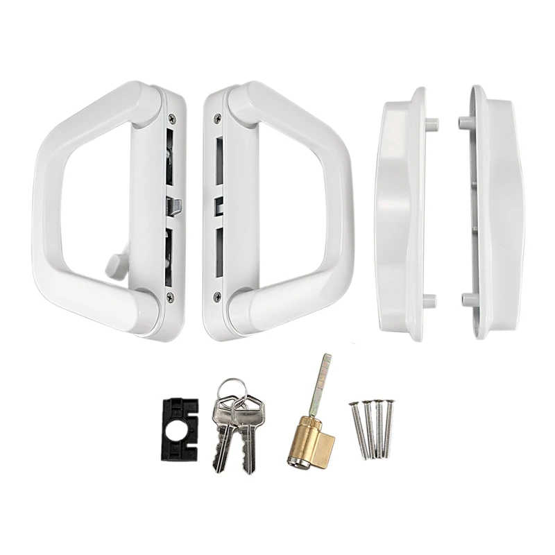 

Sliding Patio Door Handle Set for Milgard, White (Locking)