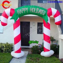 4x4 м маленькая надувная трость для конфет, арка для наружной рекламы, дешевые надувные рождественские арки, вечерние двери для украшения