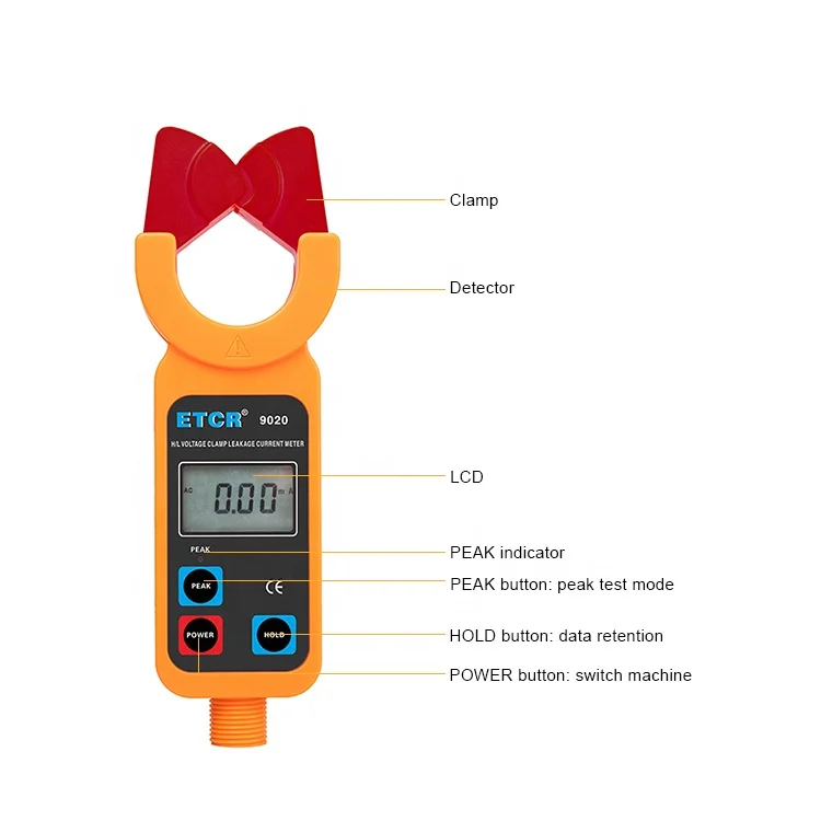 ETCR9020 H/L Voltage Clamp Current Meter AC 0.00mA-60.0 A