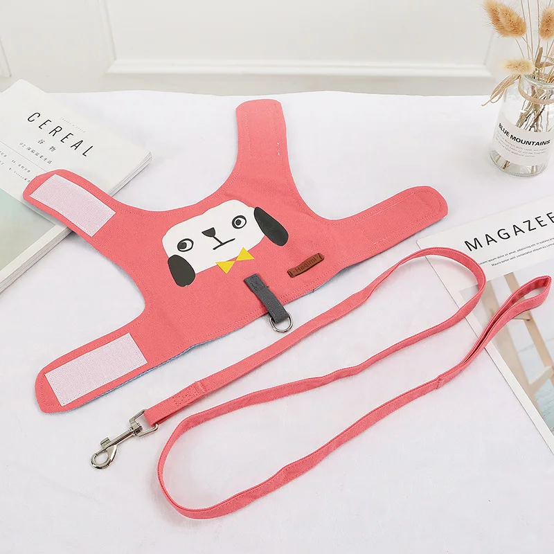 Cat Dog Adjustable Harness Vest Dog Mesh Harness Pets Walking Lead Leash Puppy Cat Vest Harness Collar Small Medium Supplies